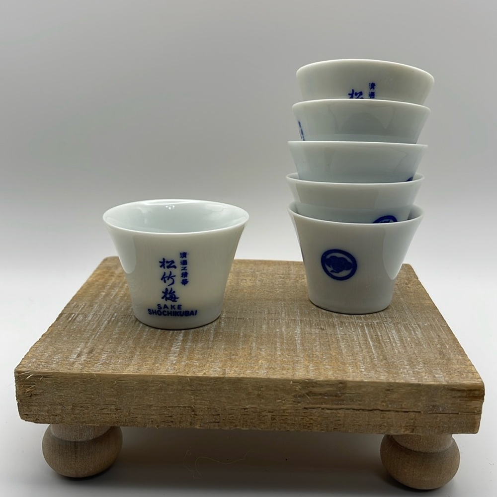 Vintage‎ Shochikibai Japan Sake Shot Glasses Lot of 6